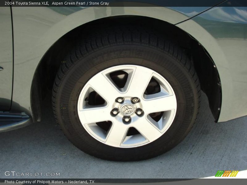 Aspen Green Pearl / Stone Gray 2004 Toyota Sienna XLE