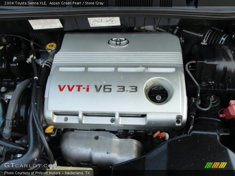 Aspen Green Pearl / Stone Gray 2004 Toyota Sienna XLE