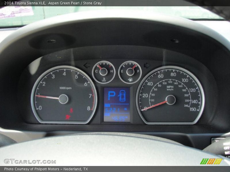 Aspen Green Pearl / Stone Gray 2004 Toyota Sienna XLE