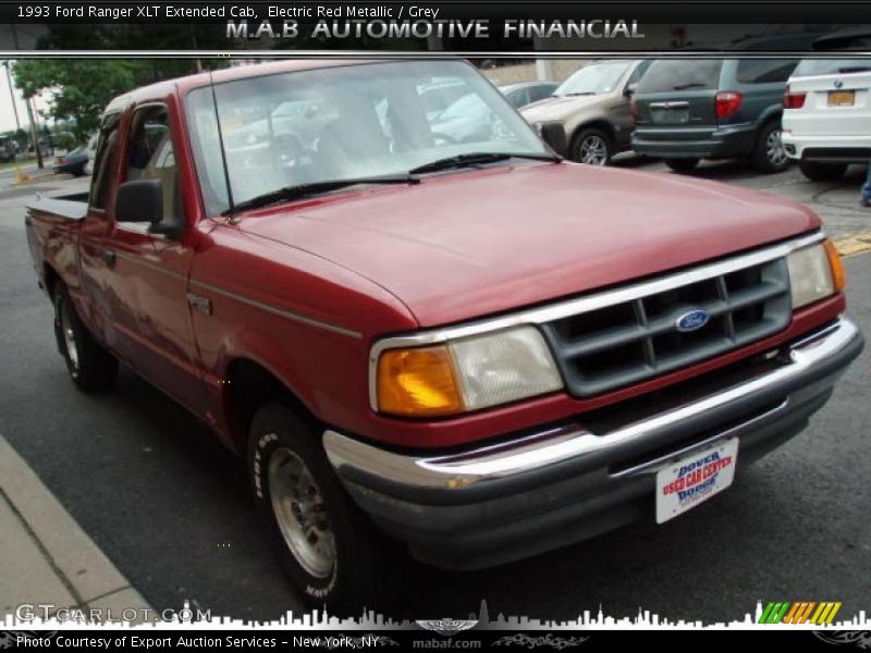 Electric Red Metallic / Grey 1993 Ford Ranger XLT Extended Cab