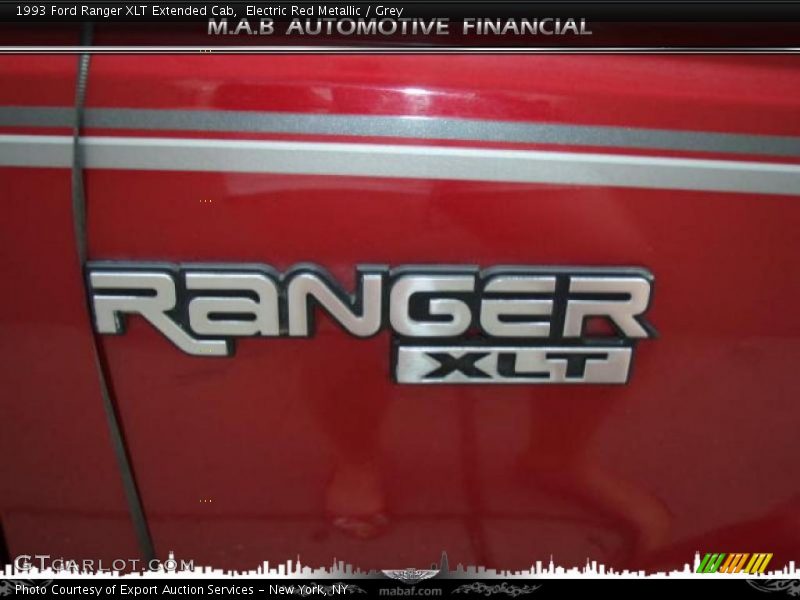 Electric Red Metallic / Grey 1993 Ford Ranger XLT Extended Cab