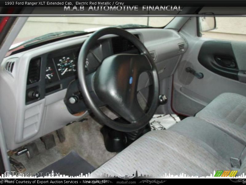 Electric Red Metallic / Grey 1993 Ford Ranger XLT Extended Cab