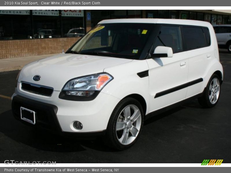 Clear White / Red/Black Sport Cloth 2010 Kia Soul Sport
