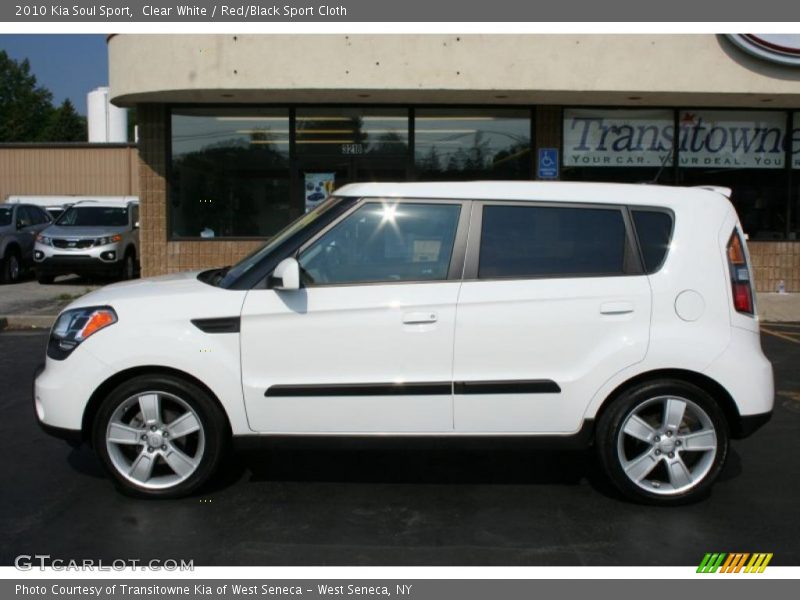 Clear White / Red/Black Sport Cloth 2010 Kia Soul Sport