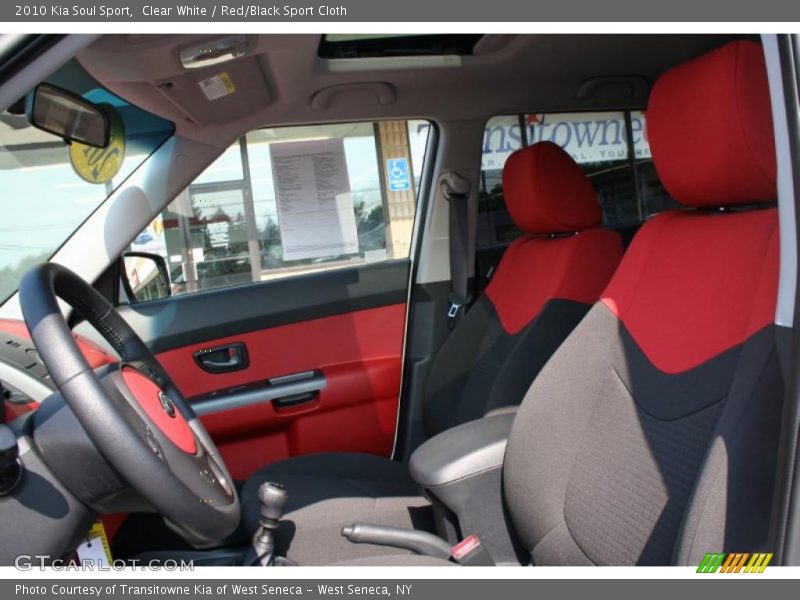 Clear White / Red/Black Sport Cloth 2010 Kia Soul Sport