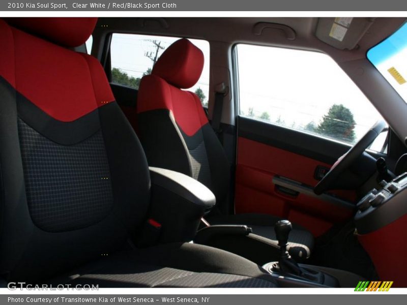 Clear White / Red/Black Sport Cloth 2010 Kia Soul Sport