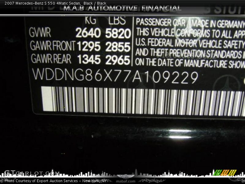 Black / Black 2007 Mercedes-Benz S 550 4Matic Sedan