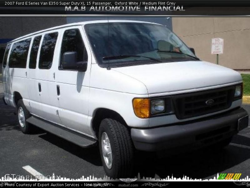 Oxford White / Medium Flint Grey 2007 Ford E Series Van E350 Super Duty XL 15 Passenger