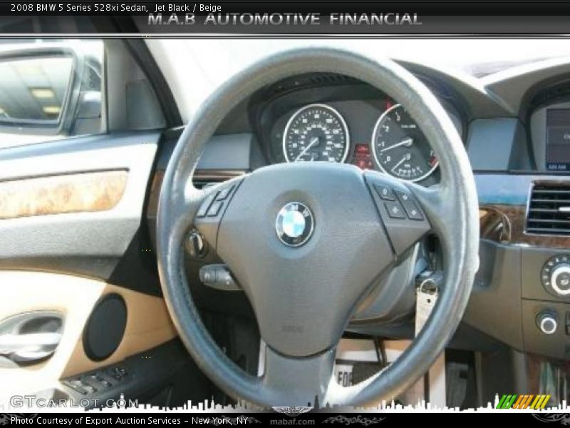 Jet Black / Beige 2008 BMW 5 Series 528xi Sedan