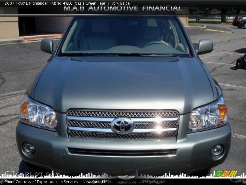 Oasis Green Pearl / Ivory Beige 2007 Toyota Highlander Hybrid 4WD