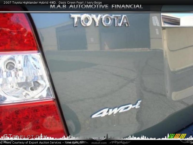 Oasis Green Pearl / Ivory Beige 2007 Toyota Highlander Hybrid 4WD