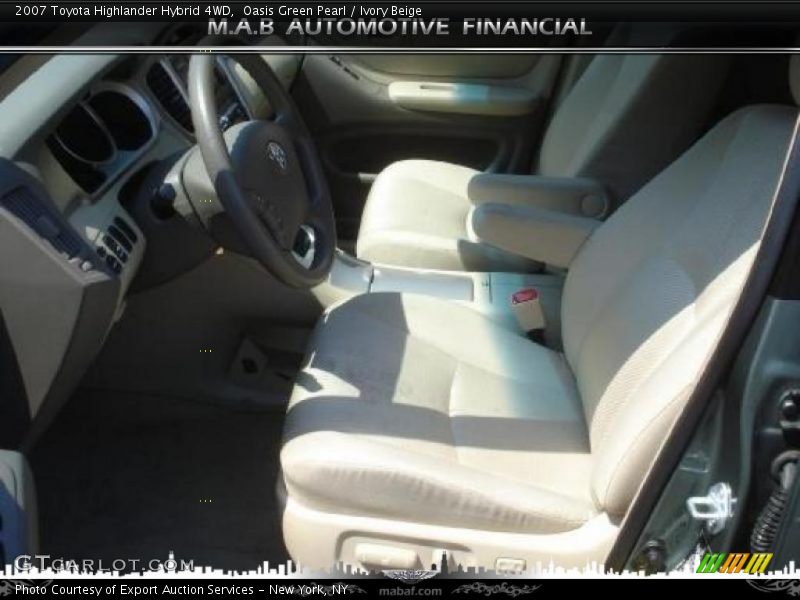 Oasis Green Pearl / Ivory Beige 2007 Toyota Highlander Hybrid 4WD