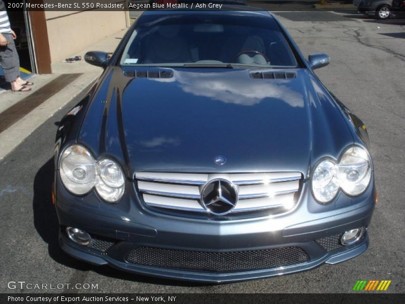 Aegean Blue Metallic / Ash Grey 2007 Mercedes-Benz SL 550 Roadster