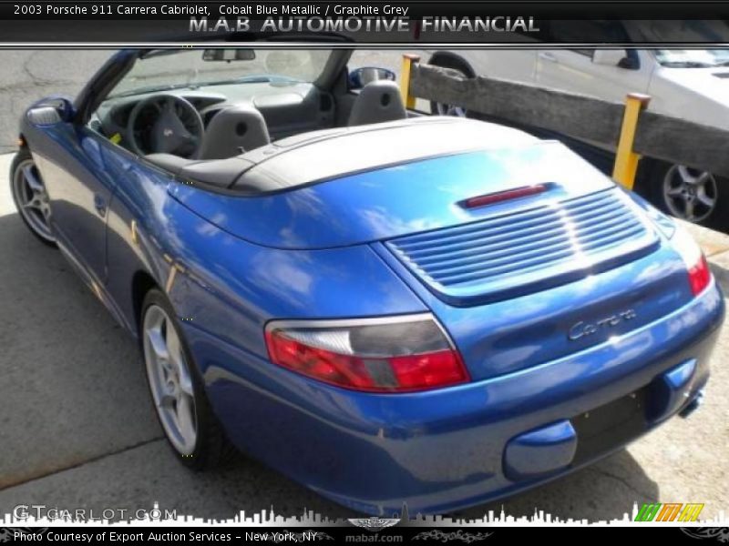 Cobalt Blue Metallic / Graphite Grey 2003 Porsche 911 Carrera Cabriolet