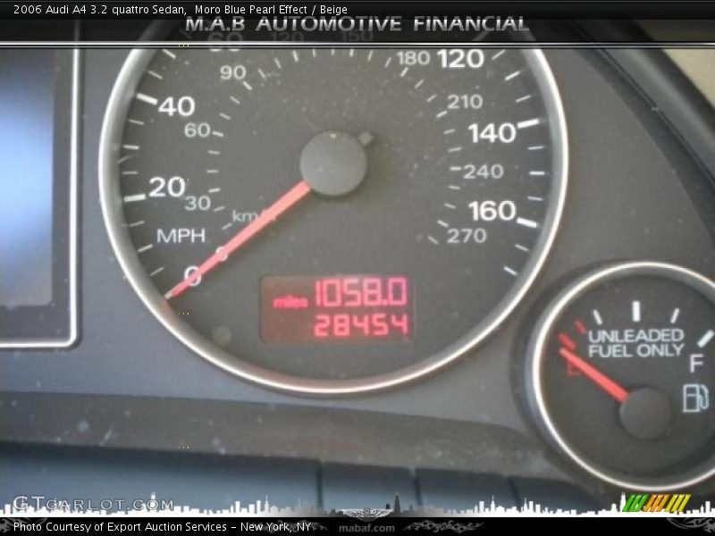 Moro Blue Pearl Effect / Beige 2006 Audi A4 3.2 quattro Sedan