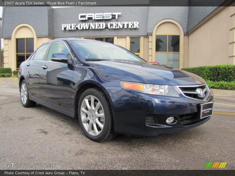 Royal Blue Pearl / Parchment 2007 Acura TSX Sedan
