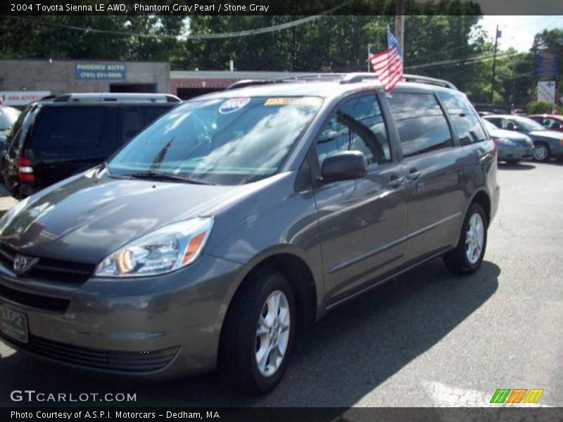 Phantom Gray Pearl / Stone Gray 2004 Toyota Sienna LE AWD