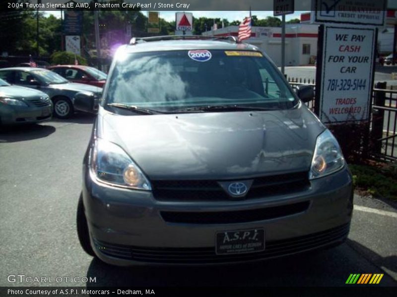 Phantom Gray Pearl / Stone Gray 2004 Toyota Sienna LE AWD