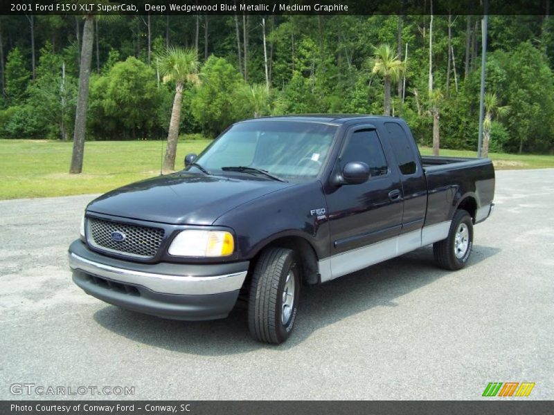 Deep Wedgewood Blue Metallic / Medium Graphite 2001 Ford F150 XLT SuperCab