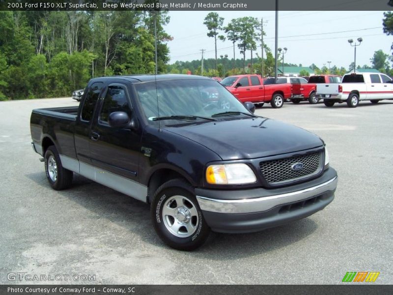Deep Wedgewood Blue Metallic / Medium Graphite 2001 Ford F150 XLT SuperCab