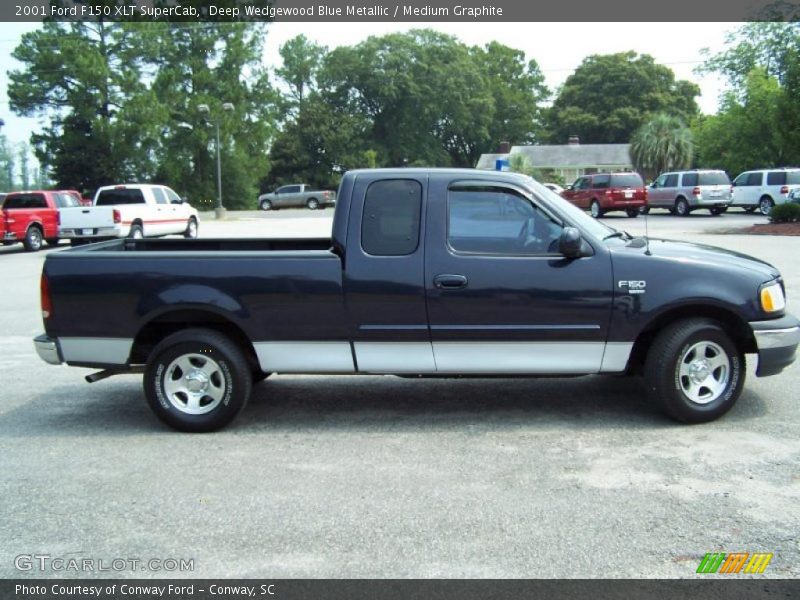 Deep Wedgewood Blue Metallic / Medium Graphite 2001 Ford F150 XLT SuperCab