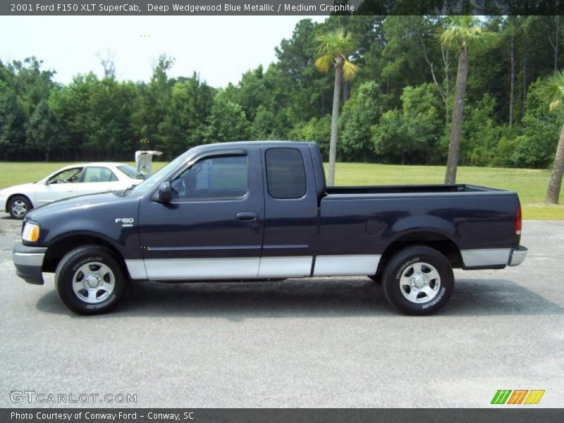 Deep Wedgewood Blue Metallic / Medium Graphite 2001 Ford F150 XLT SuperCab