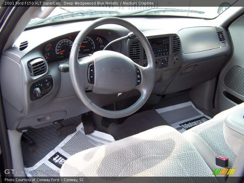 Deep Wedgewood Blue Metallic / Medium Graphite 2001 Ford F150 XLT SuperCab