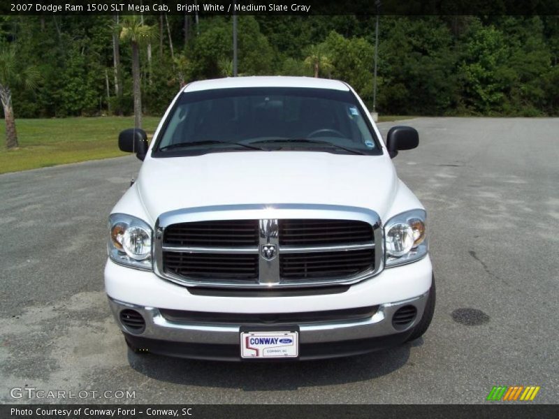 Bright White / Medium Slate Gray 2007 Dodge Ram 1500 SLT Mega Cab
