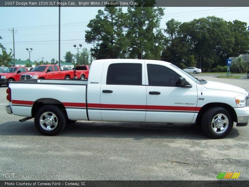 Bright White / Medium Slate Gray 2007 Dodge Ram 1500 SLT Mega Cab