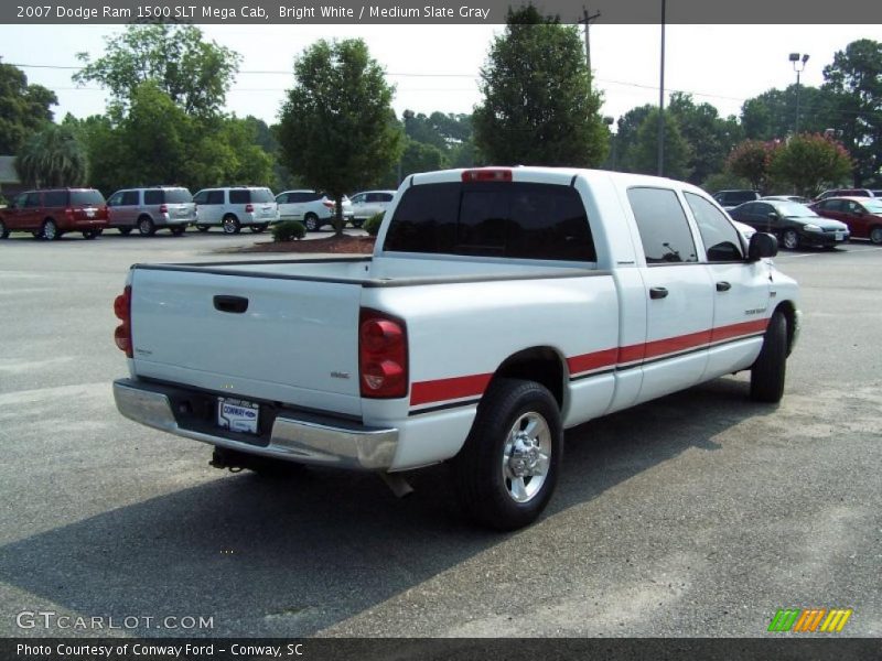 Bright White / Medium Slate Gray 2007 Dodge Ram 1500 SLT Mega Cab