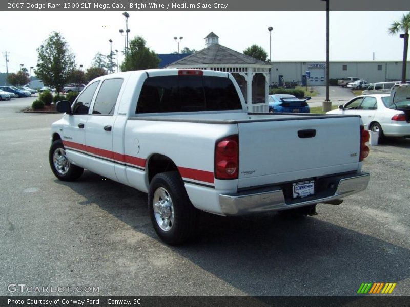Bright White / Medium Slate Gray 2007 Dodge Ram 1500 SLT Mega Cab