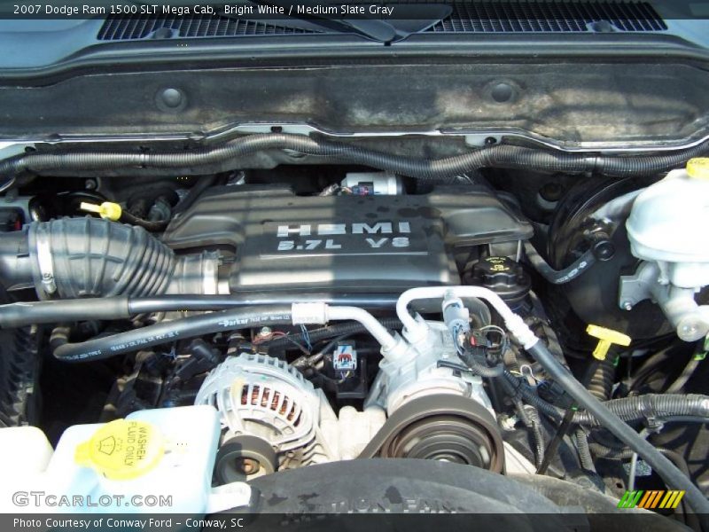 Bright White / Medium Slate Gray 2007 Dodge Ram 1500 SLT Mega Cab