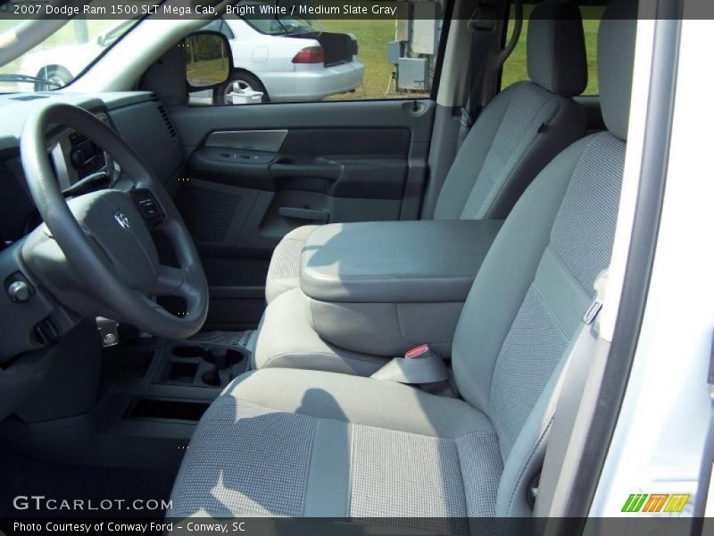 Bright White / Medium Slate Gray 2007 Dodge Ram 1500 SLT Mega Cab