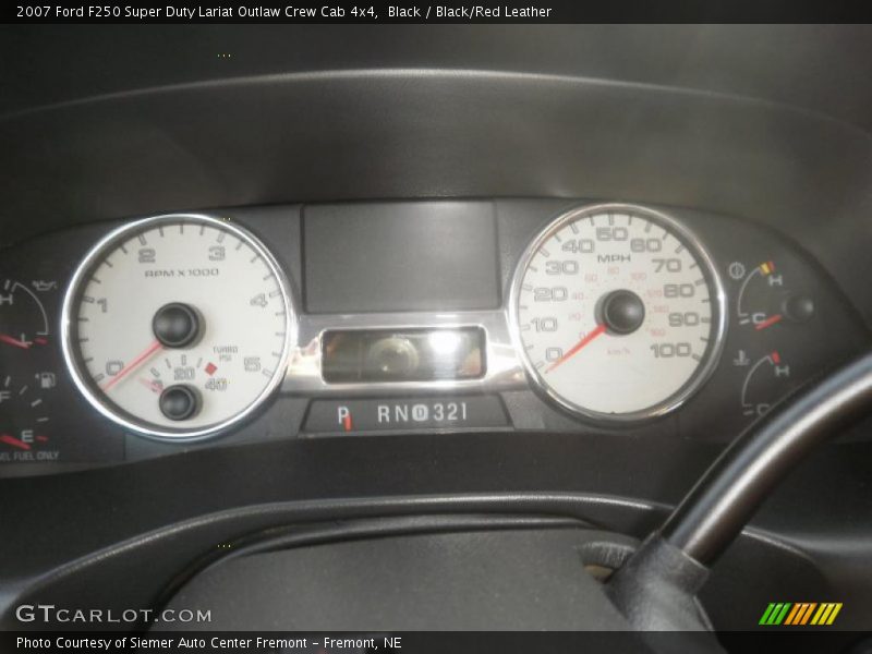 Black / Black/Red Leather 2007 Ford F250 Super Duty Lariat Outlaw Crew Cab 4x4