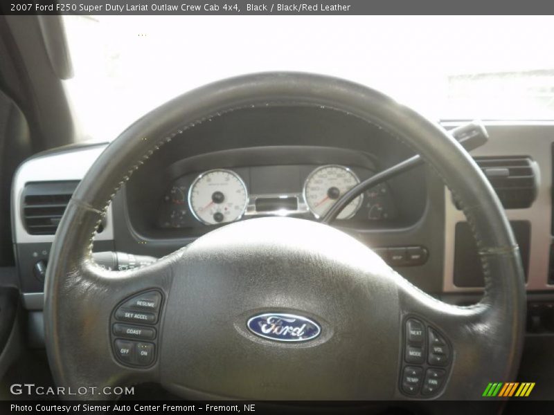 Black / Black/Red Leather 2007 Ford F250 Super Duty Lariat Outlaw Crew Cab 4x4