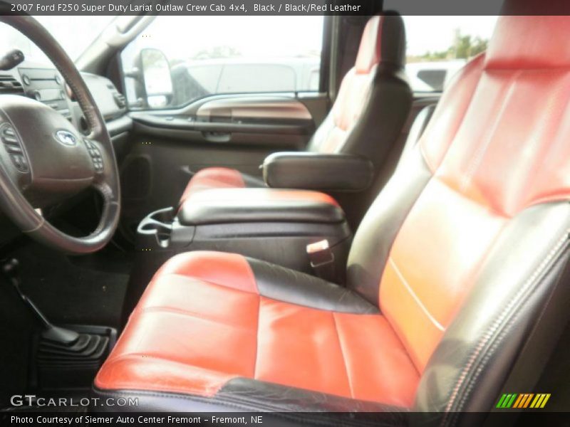 Black / Black/Red Leather 2007 Ford F250 Super Duty Lariat Outlaw Crew Cab 4x4