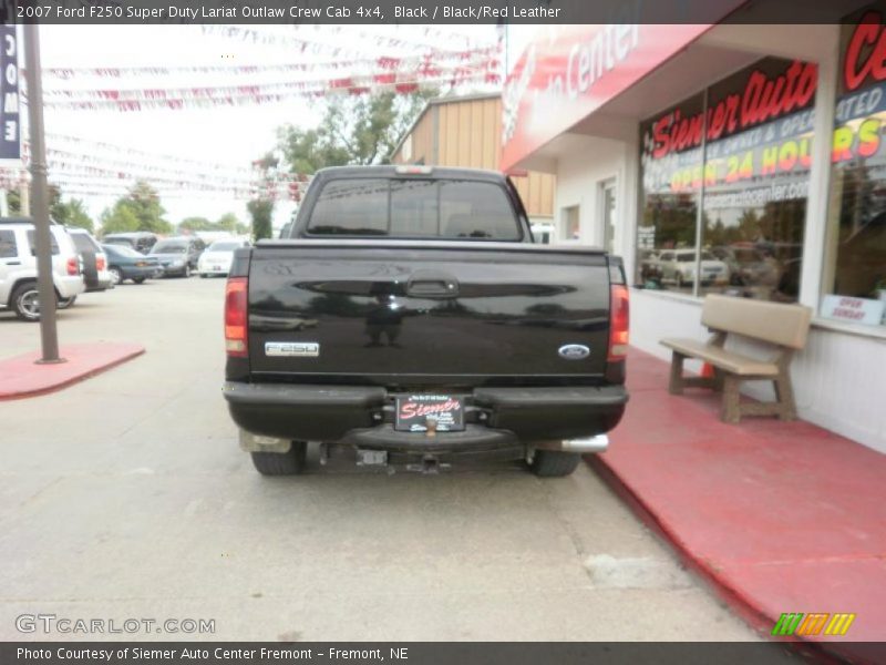 Black / Black/Red Leather 2007 Ford F250 Super Duty Lariat Outlaw Crew Cab 4x4