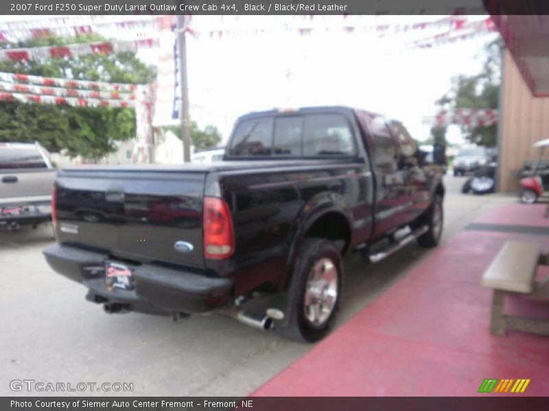 Black / Black/Red Leather 2007 Ford F250 Super Duty Lariat Outlaw Crew Cab 4x4