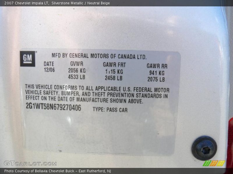 Silverstone Metallic / Neutral Beige 2007 Chevrolet Impala LT