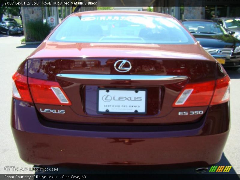 Royal Ruby Red Metallic / Black 2007 Lexus ES 350