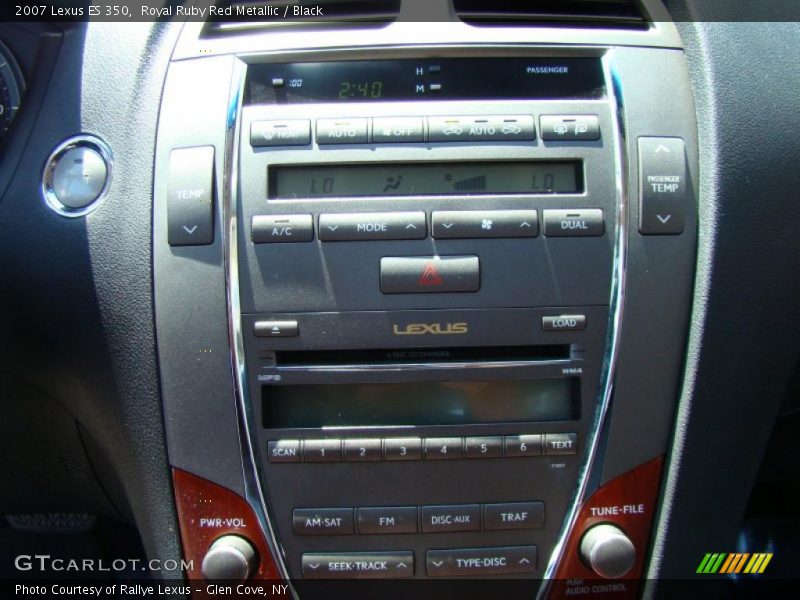 Royal Ruby Red Metallic / Black 2007 Lexus ES 350