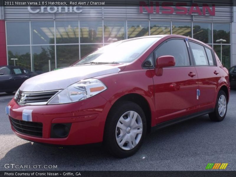 Red Alert / Charcoal 2011 Nissan Versa 1.8 S Hatchback
