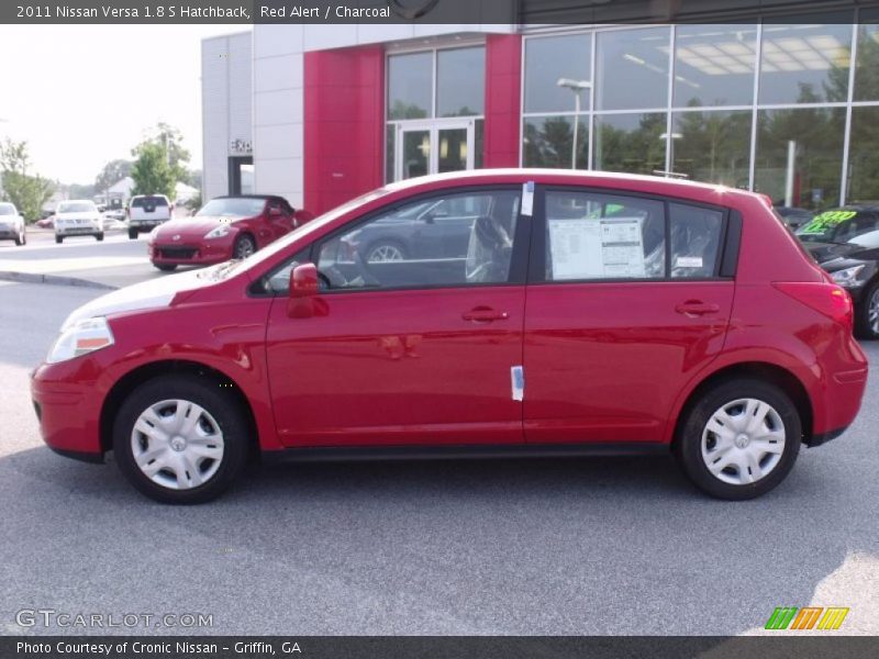 Red Alert / Charcoal 2011 Nissan Versa 1.8 S Hatchback
