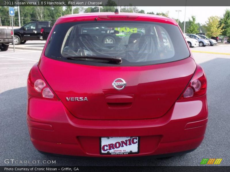 Red Alert / Charcoal 2011 Nissan Versa 1.8 S Hatchback