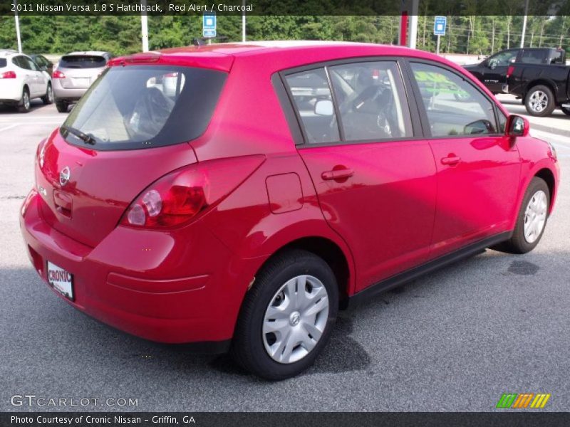 Red Alert / Charcoal 2011 Nissan Versa 1.8 S Hatchback