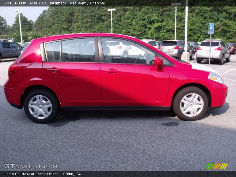 Red Alert / Charcoal 2011 Nissan Versa 1.8 S Hatchback