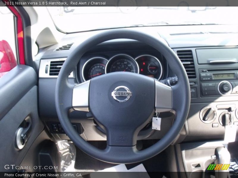 Red Alert / Charcoal 2011 Nissan Versa 1.8 S Hatchback