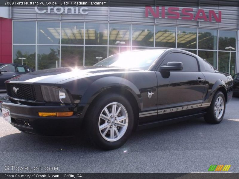 Black / Medium Parchment 2009 Ford Mustang V6 Coupe