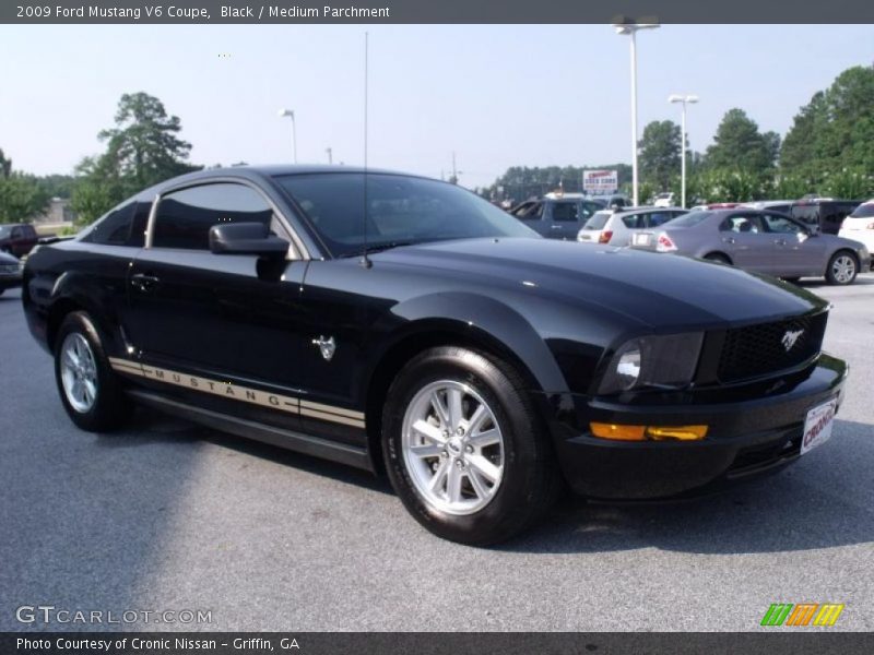 Black / Medium Parchment 2009 Ford Mustang V6 Coupe
