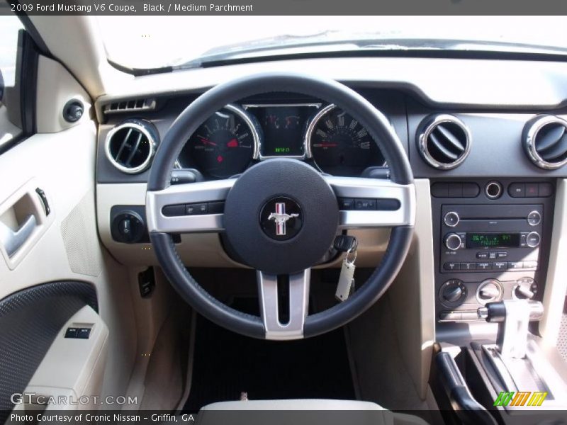 Black / Medium Parchment 2009 Ford Mustang V6 Coupe